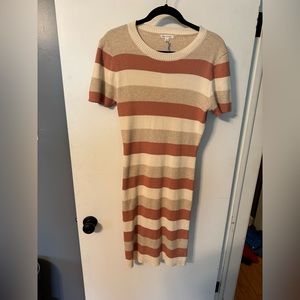 Stripe Fall Midi Dress - Brand New - Stretchy